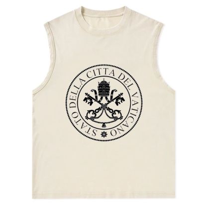 Stato Della Citta Del Vaticano Christian Snowflake Washed Vest