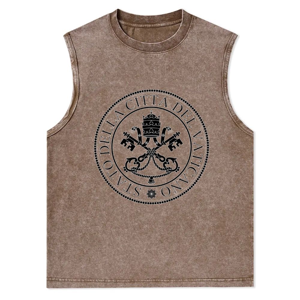 Stato Della Citta Del Vaticano Christian Snowflake Washed Vest