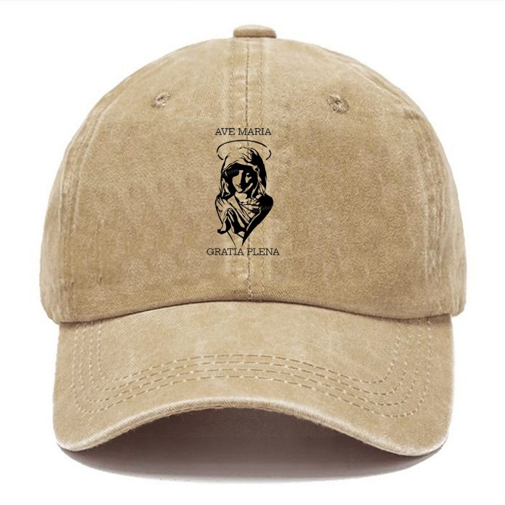 Virgin Mary Unisex Vintage Casual Washed Cap