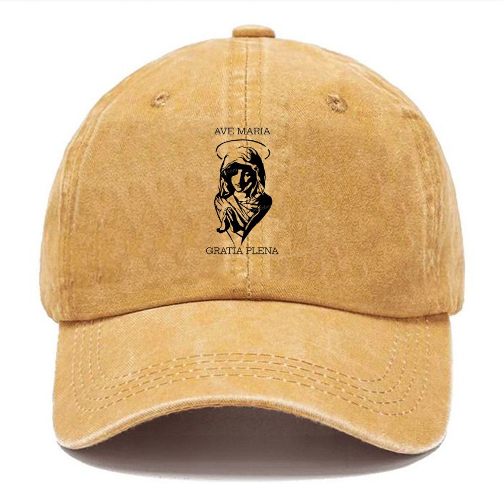Virgin Mary Unisex Vintage Casual Washed Cap