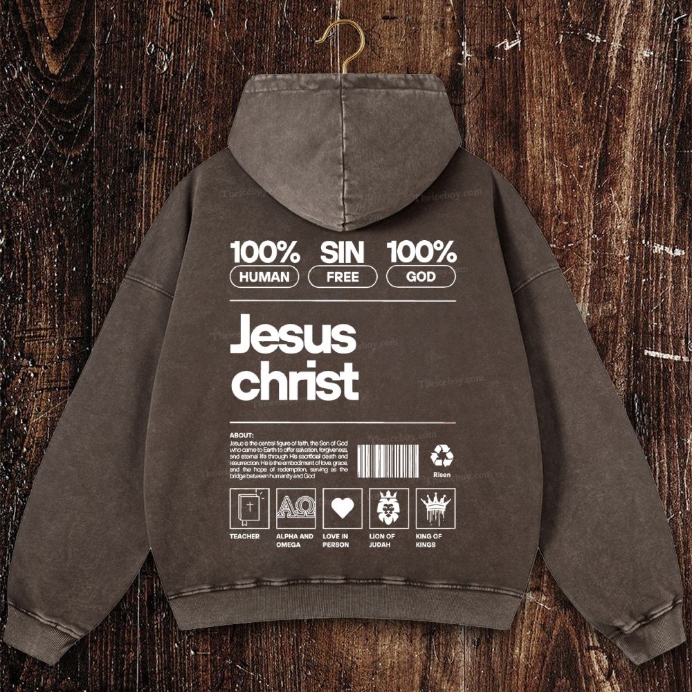 Jesus Christ Christian Washed Hoodie