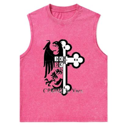 Orthodox Cross Eagle Christian Snowflake Washed Vest