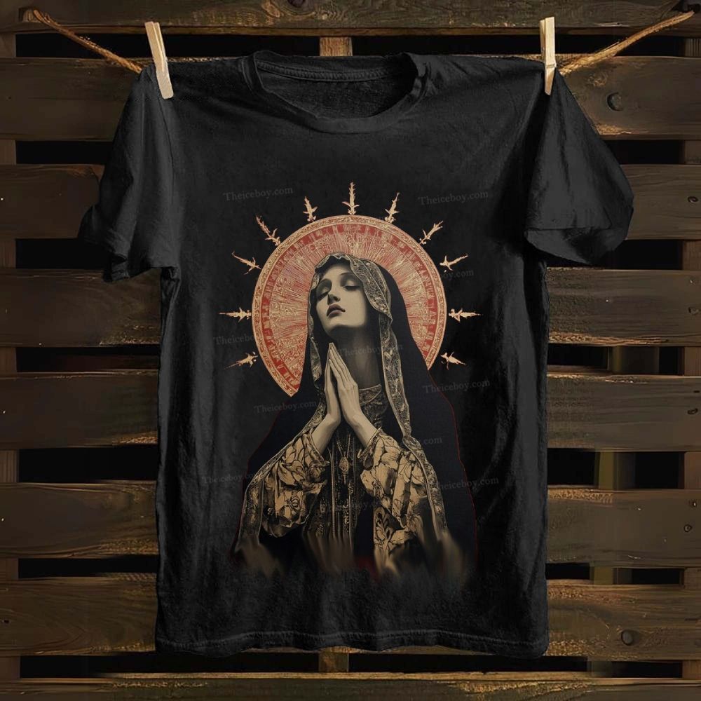 Stained Glass Madonna Cotton T-shirt