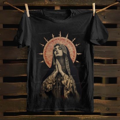 Stained Glass Madonna Cotton T-shirt