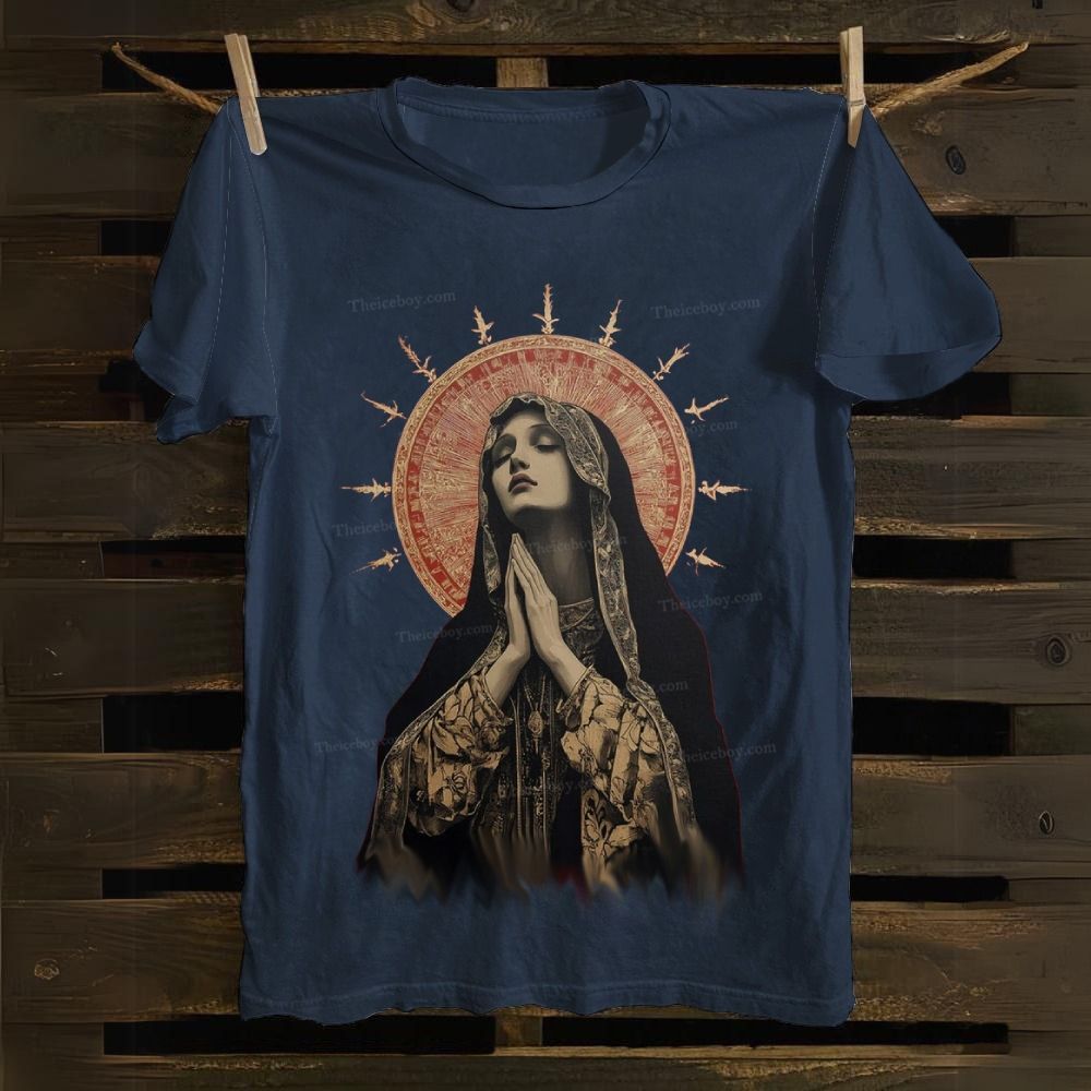 Stained Glass Madonna Cotton T-shirt