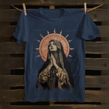 Stained Glass Madonna Cotton T-shirt