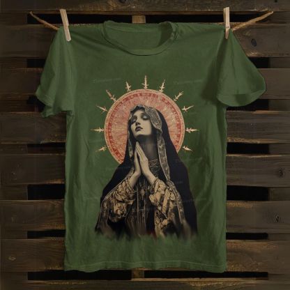 Stained Glass Madonna Cotton T-shirt
