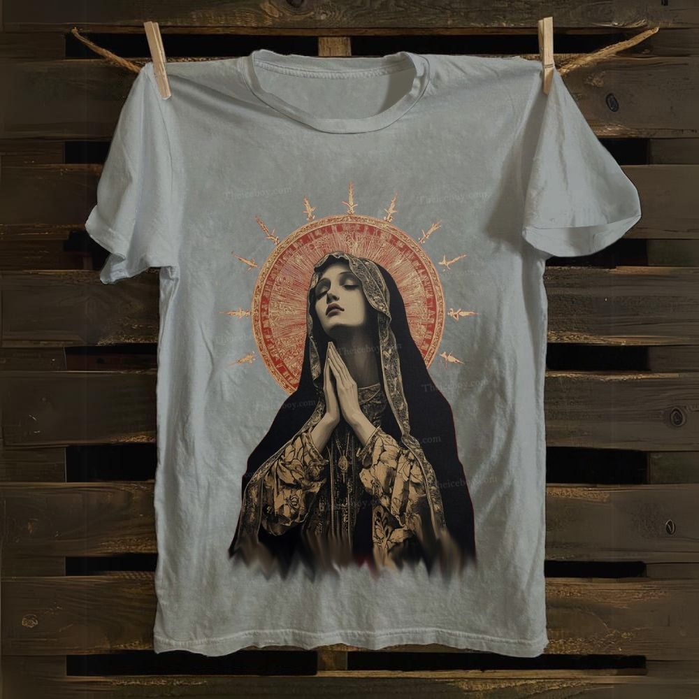Stained Glass Madonna Cotton T-shirt