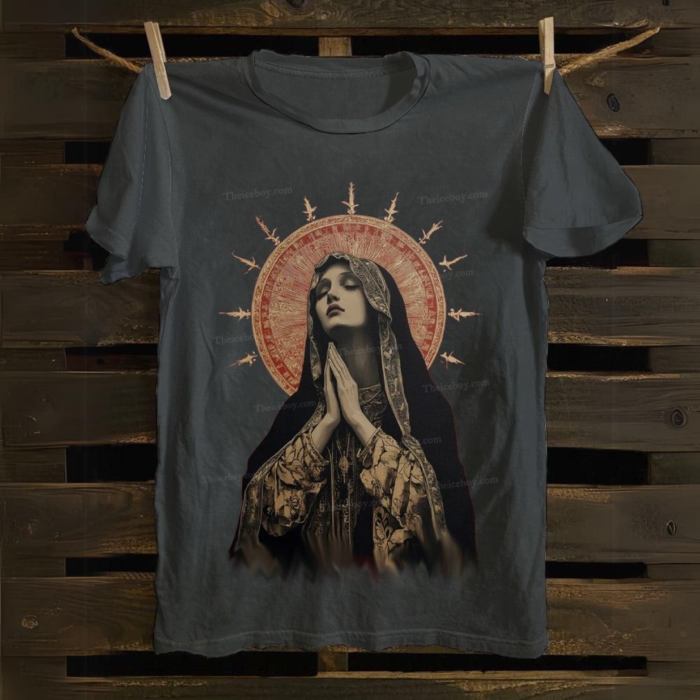 Stained Glass Madonna Cotton T-shirt