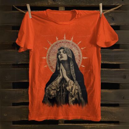 Stained Glass Madonna Cotton T-shirt