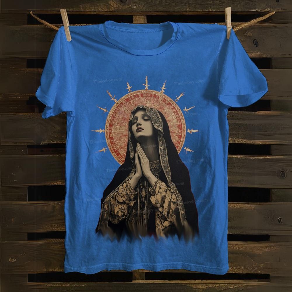 Stained Glass Madonna Cotton T-shirt