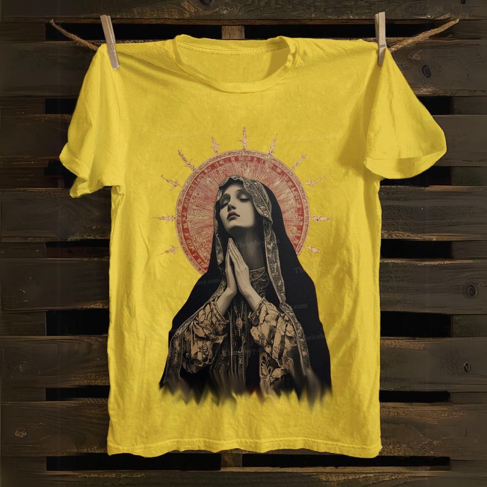 Stained Glass Madonna Cotton T-shirt
