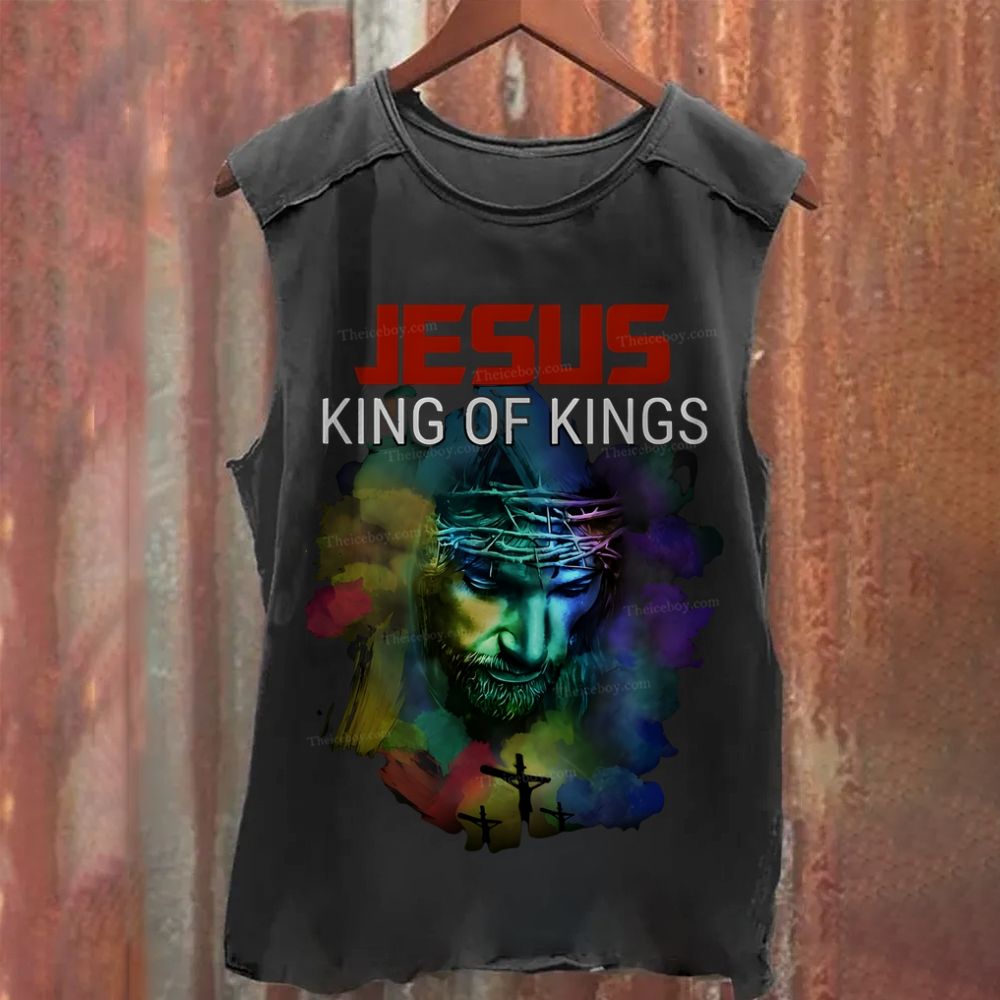 God the Lord Jesus Christ - King of King Washed Tank Top