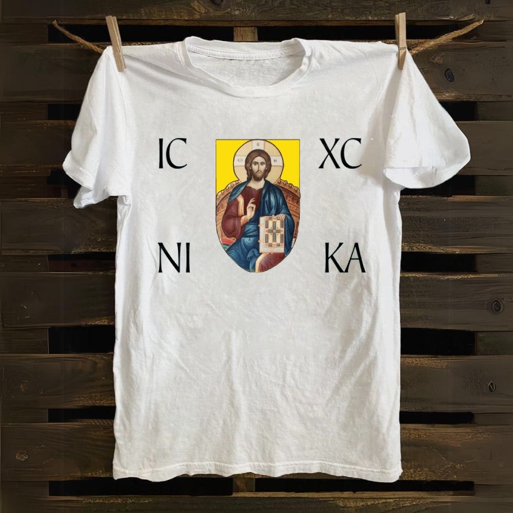 Orthodox Christian Icons IC XC NIKA Cotton T-shirt 