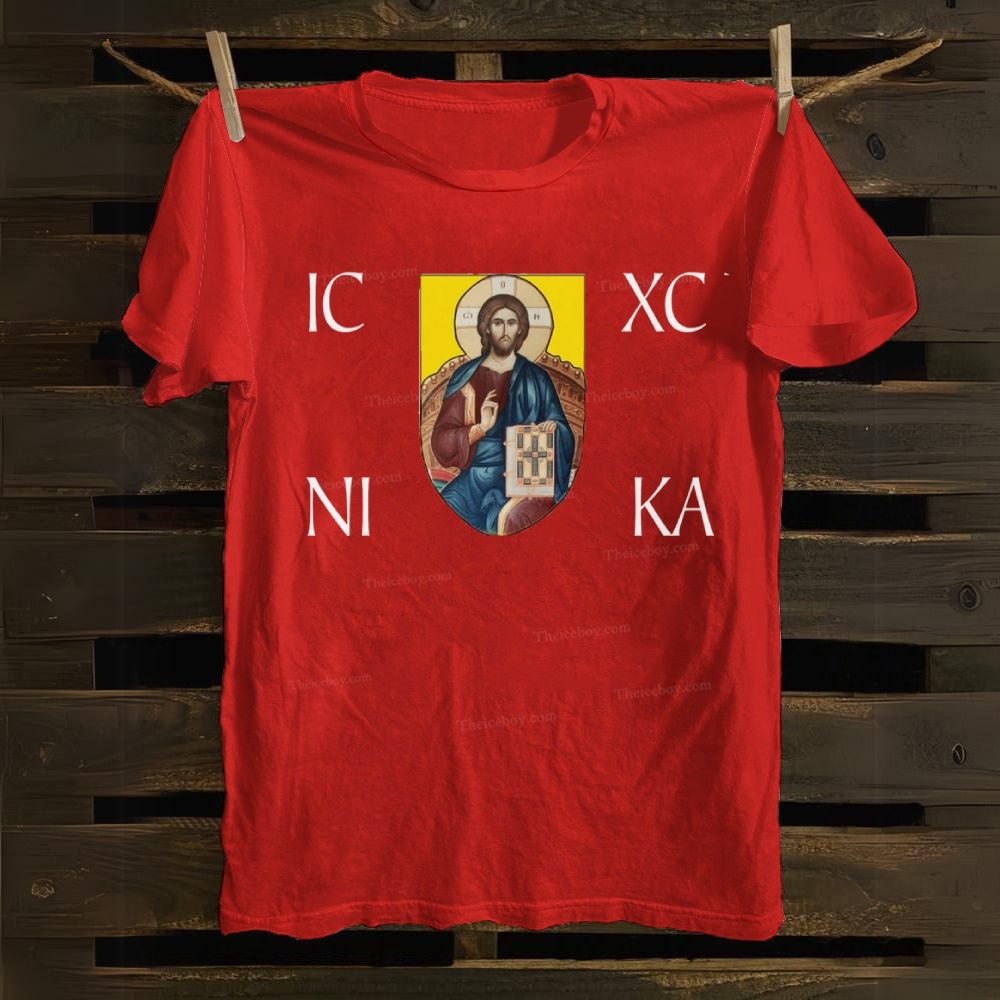 Orthodox Christian Icons IC XC NIKA Cotton T-shirt 