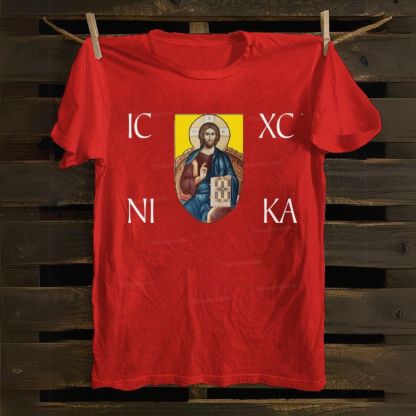 Orthodox Christian Icons IC XC NIKA Cotton T-shirt 