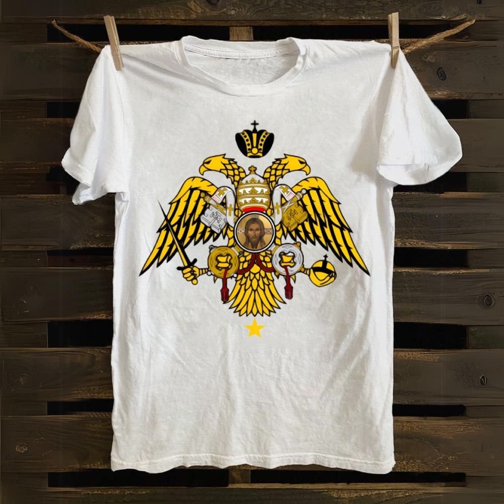 Double-headed eagle and the image of Christ Cotton T-shirt