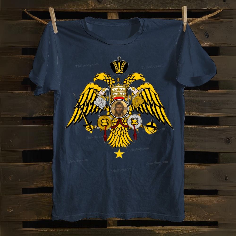 Double-headed eagle and the image of Christ Cotton T-shirt