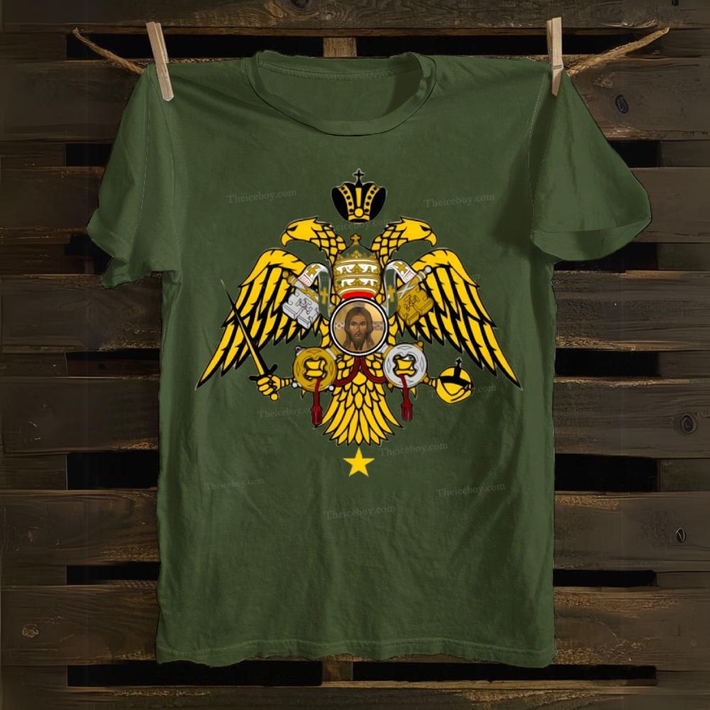 Double-headed eagle and the image of Christ Cotton T-shirt