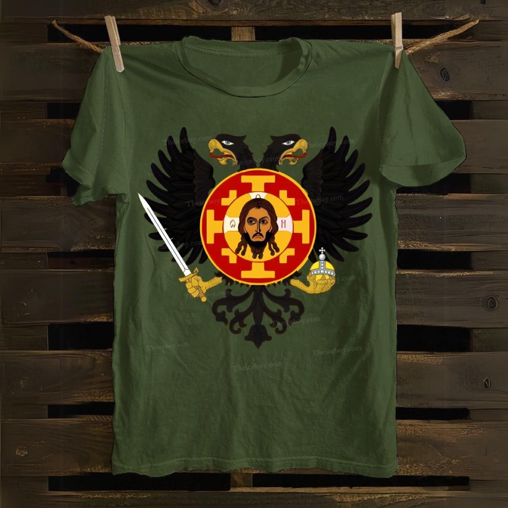 Orthodox double-headed eagle icon of Jesus Cotton T-shirt