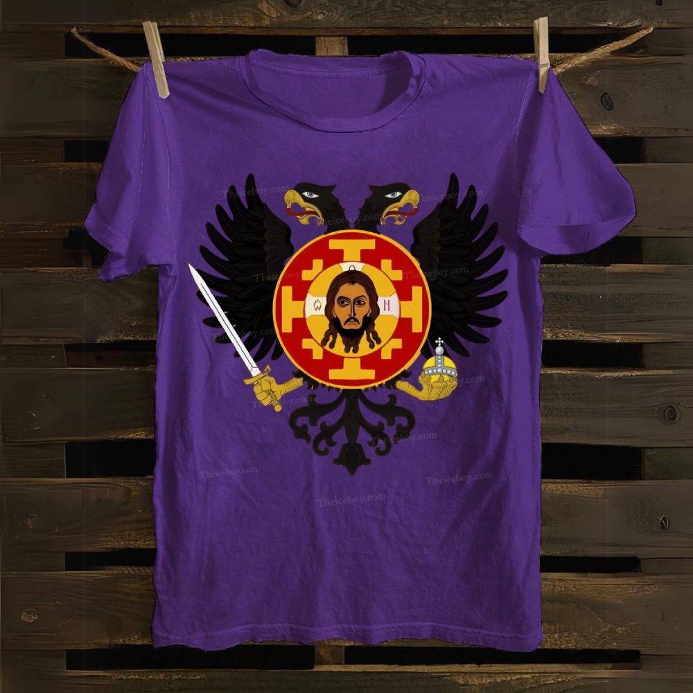 Orthodox double-headed eagle icon of Jesus Cotton T-shirt