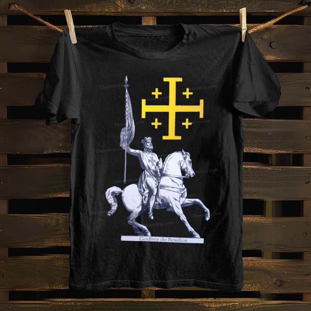Godfrey de Bouillon Crusades Jerusalem Cross Cotton T-shirt