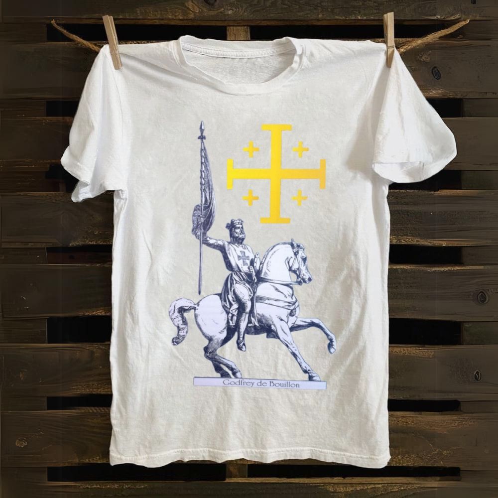 Godfrey de Bouillon Crusades Jerusalem Cross Cotton T-shirt