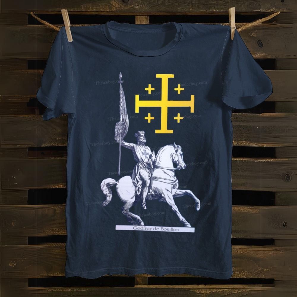 Godfrey de Bouillon Crusades Jerusalem Cross Cotton T-shirt