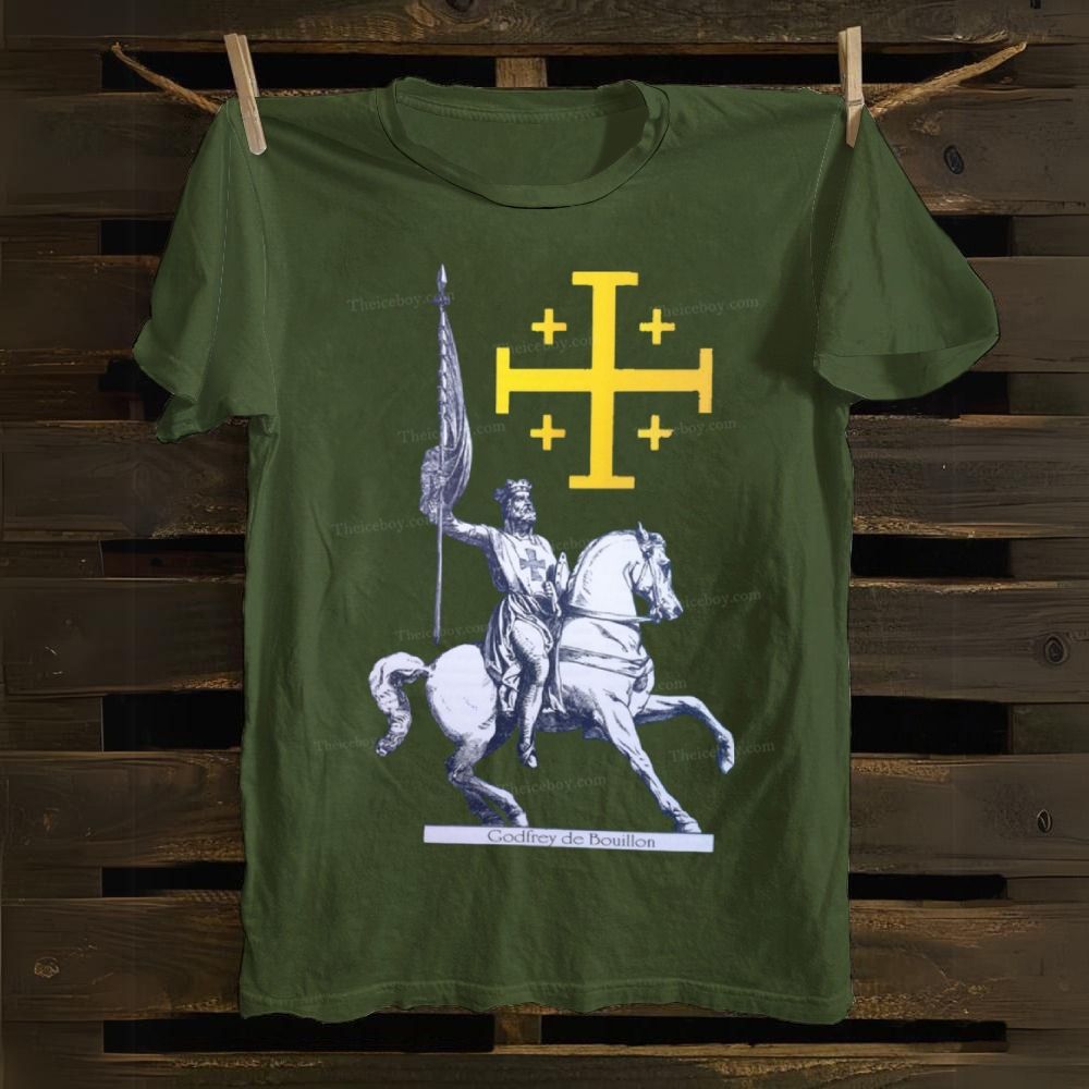 Godfrey de Bouillon Crusades Jerusalem Cross Cotton T-shirt