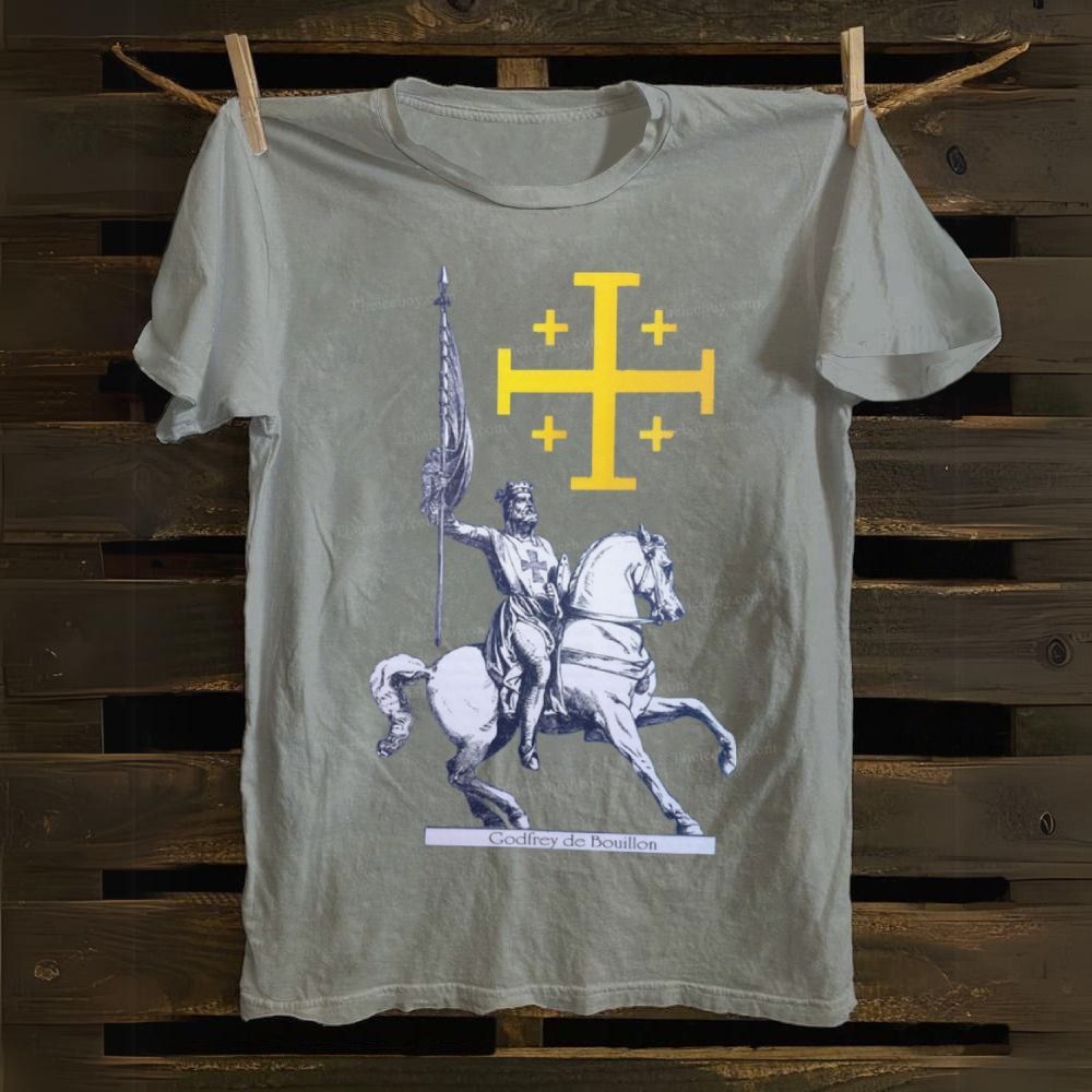 Godfrey de Bouillon Crusades Jerusalem Cross Cotton T-shirt
