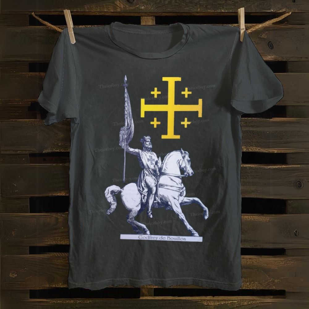 Godfrey de Bouillon Crusades Jerusalem Cross Cotton T-shirt