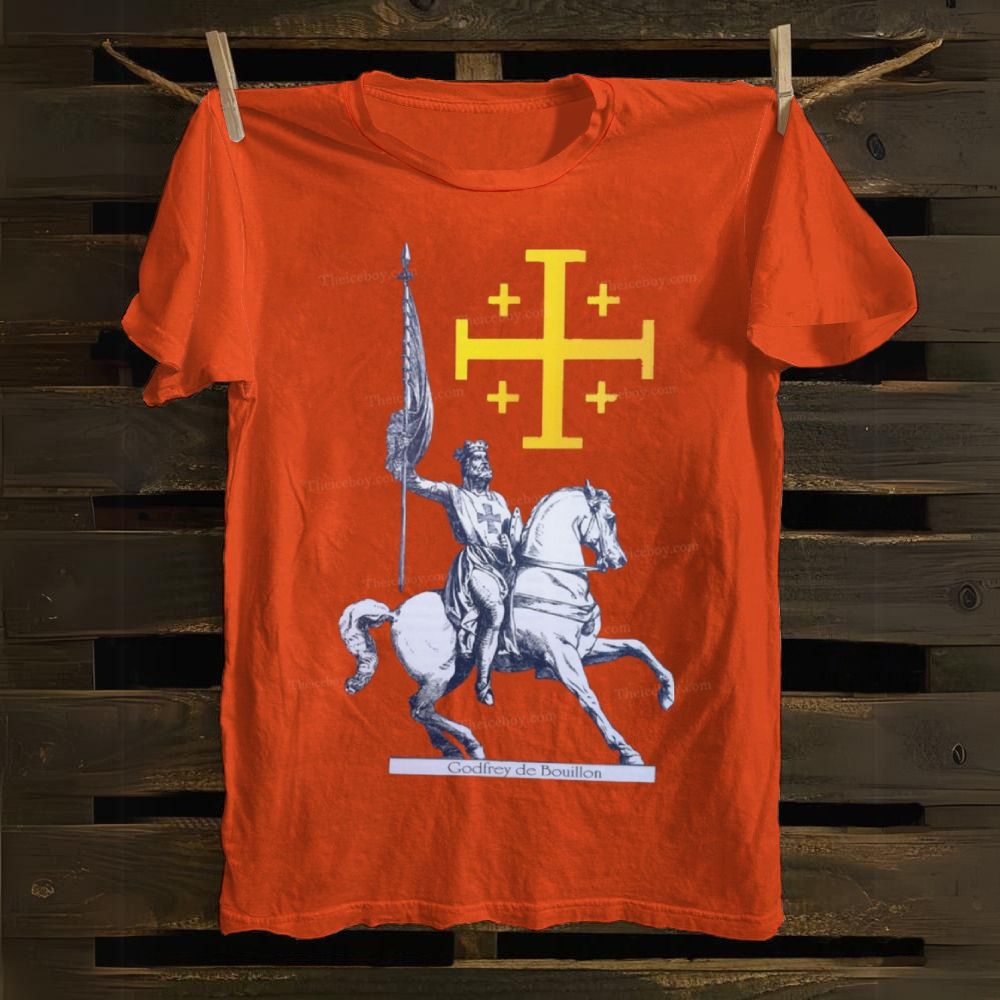 Godfrey de Bouillon Crusades Jerusalem Cross Cotton T-shirt