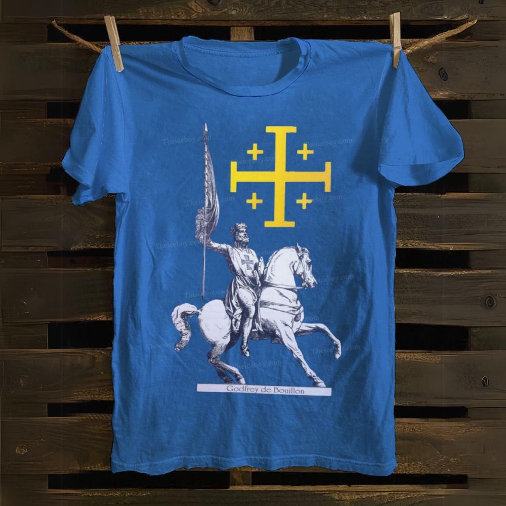 Godfrey de Bouillon Crusades Jerusalem Cross Cotton T-shirt