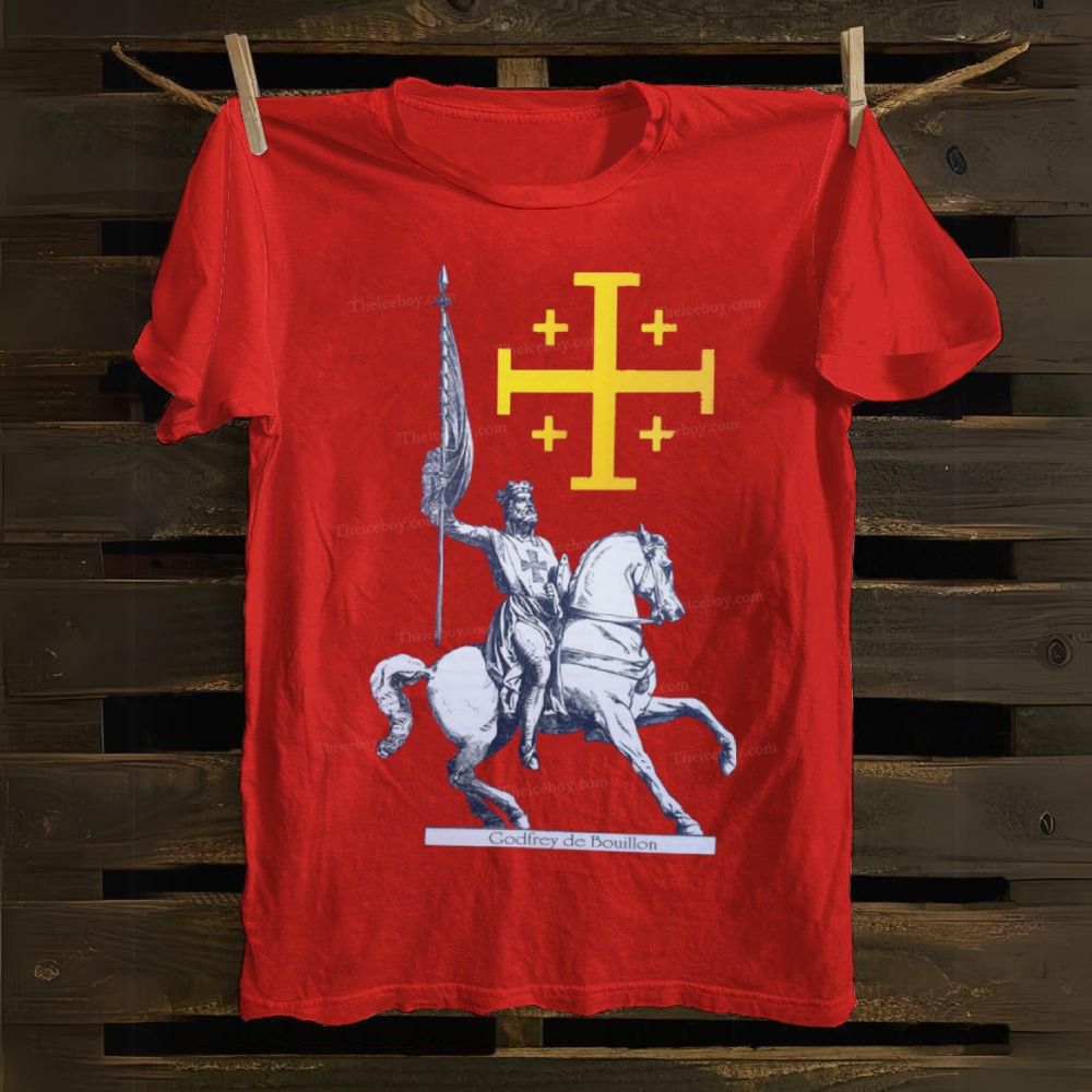 Godfrey de Bouillon Crusades Jerusalem Cross Cotton T-shirt
