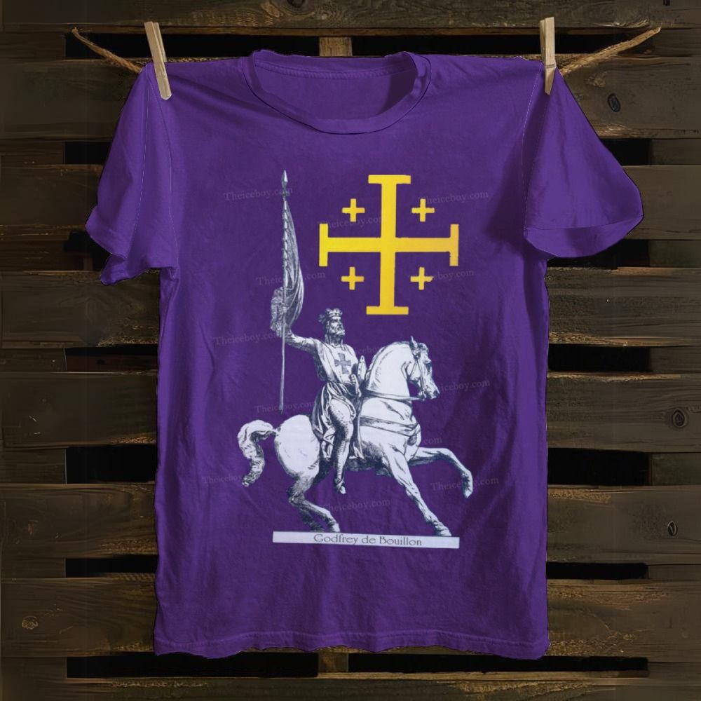 Godfrey de Bouillon Crusades Jerusalem Cross Cotton T-shirt