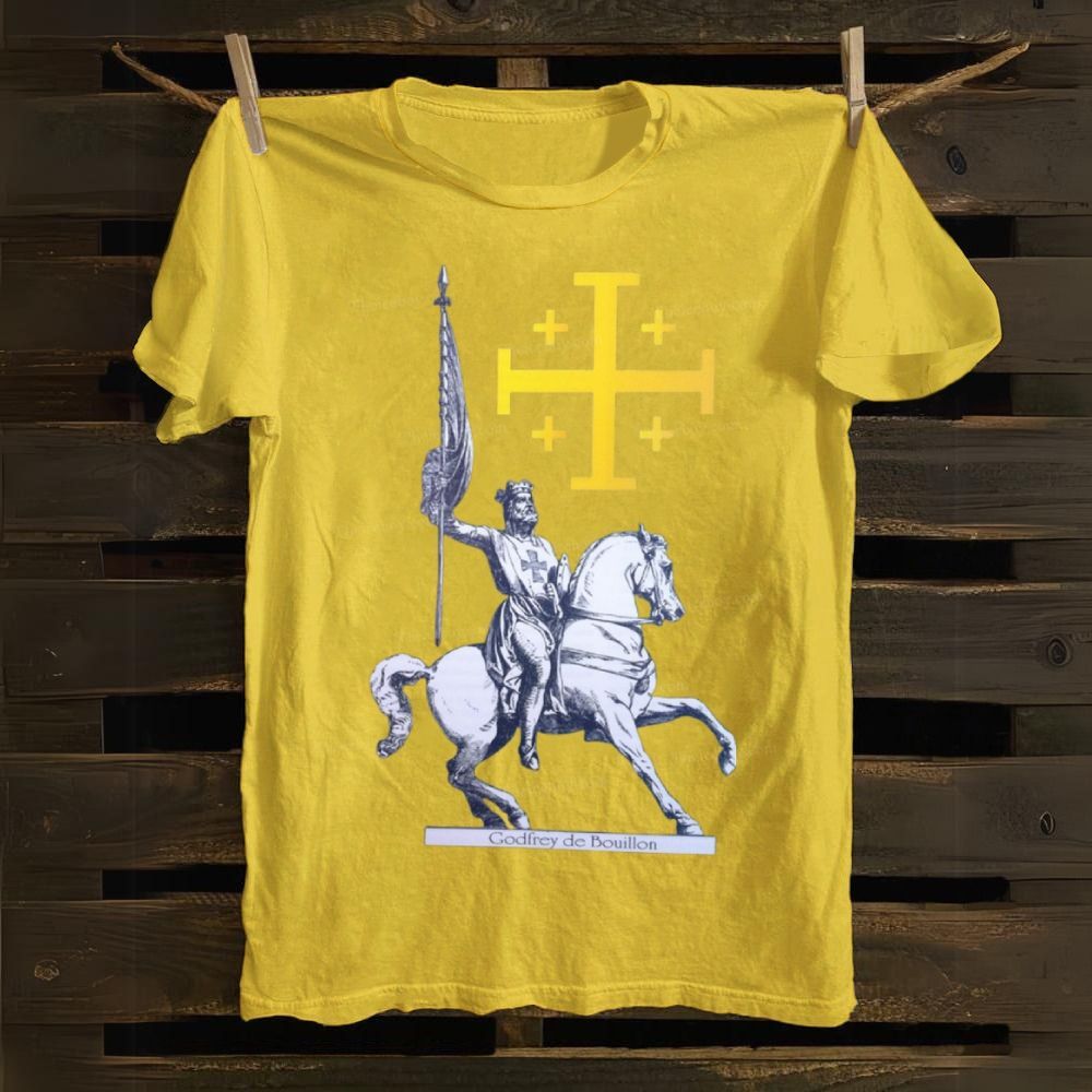 Godfrey de Bouillon Crusades Jerusalem Cross Cotton T-shirt
