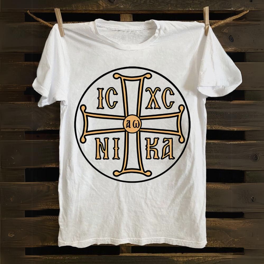 Orthodox Cross,Byzantine Cross, IC XC NIKA Cotton T-shirt