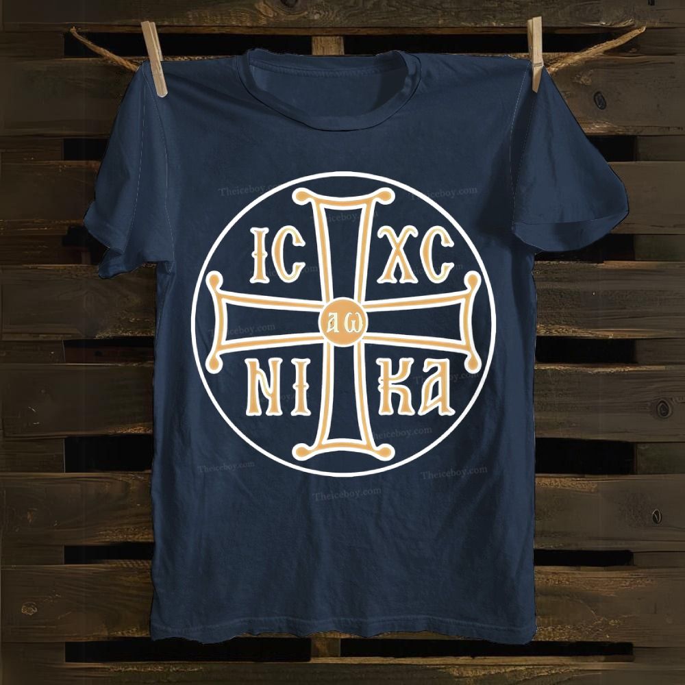 Orthodox Cross,Byzantine Cross, IC XC NIKA Cotton T-shirt