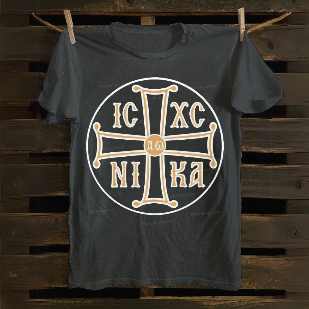 Orthodox Cross,Byzantine Cross, IC XC NIKA Cotton T-shirt