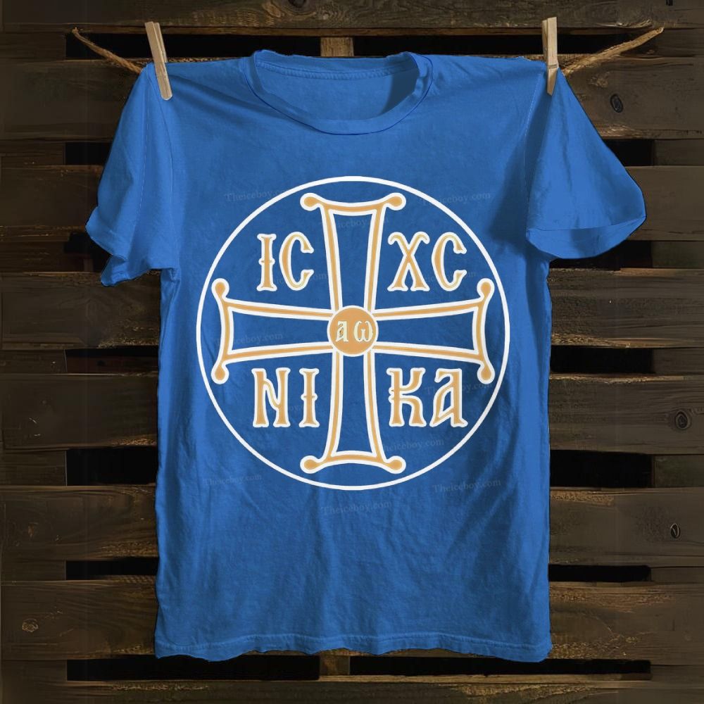 Orthodox Cross,Byzantine Cross, IC XC NIKA Cotton T-shirt