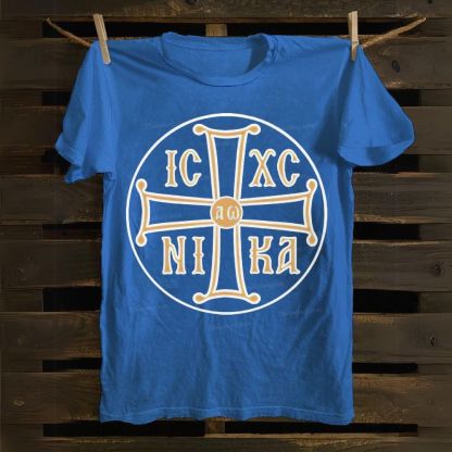 Orthodox Cross,Byzantine Cross, IC XC NIKA Cotton T-shirt