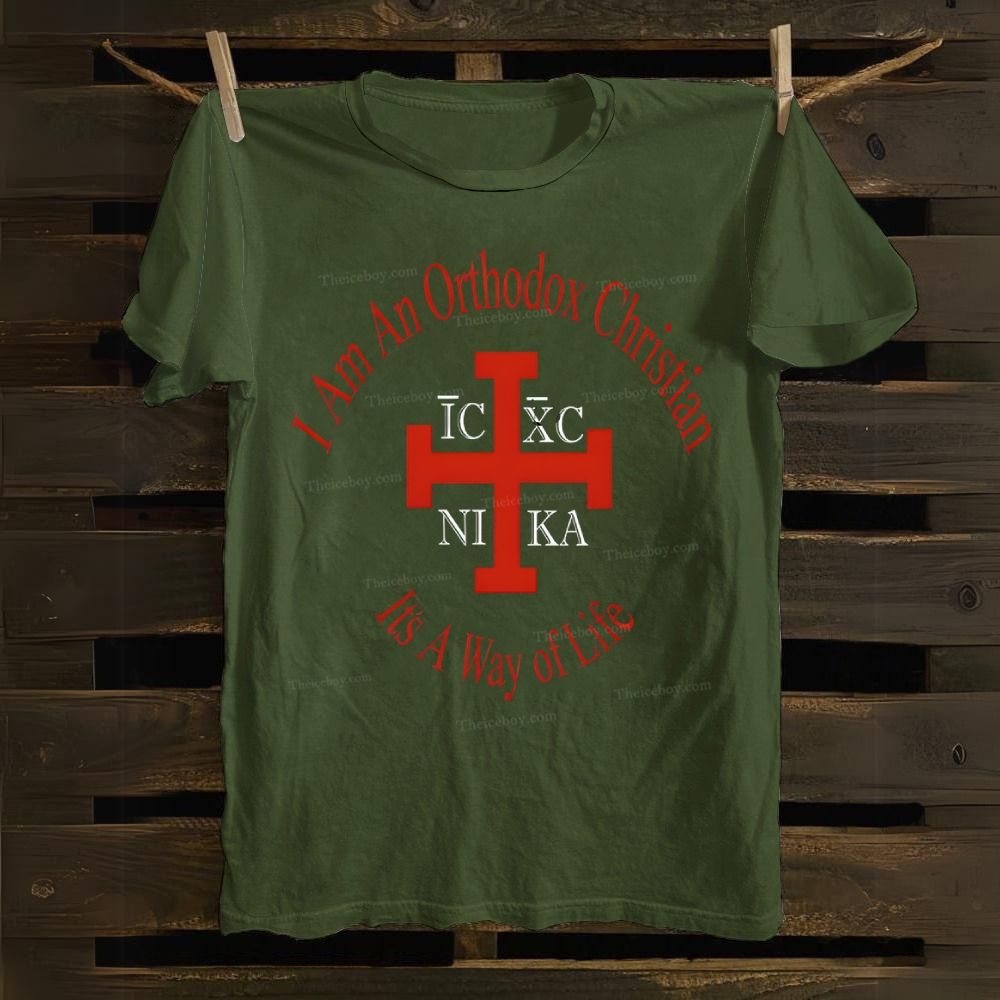 The Orthodox Path to Christian Victory Cotton T-shirt