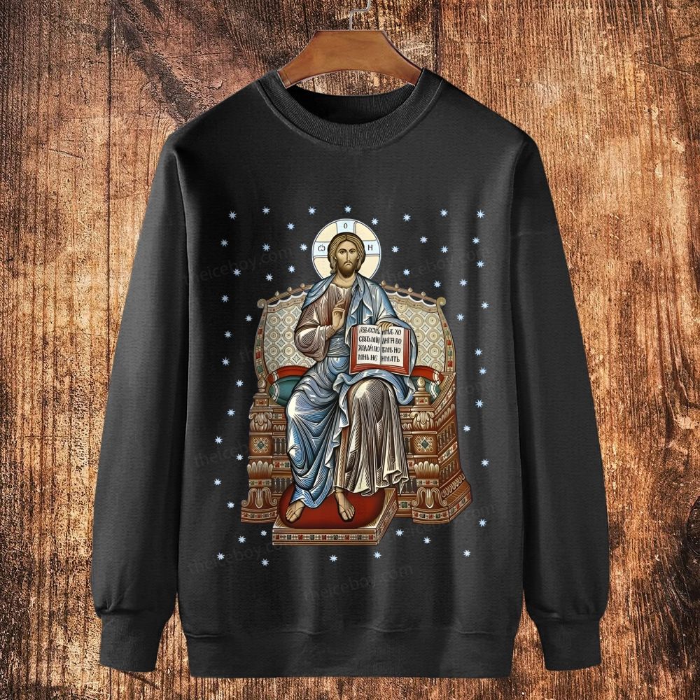 Christian Icons Of Christ Disciple Cotton Crewneck Sweatshirt