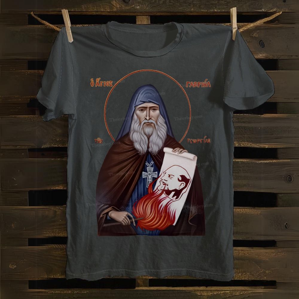 Orthodox Icon of Saint Gabriel of Georgia Cotton T-shirt