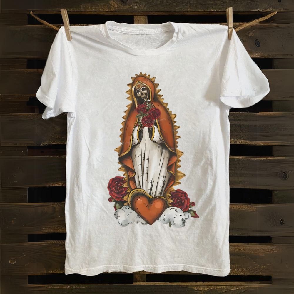 Santa Muerte Lady  Cotton T-shirt 