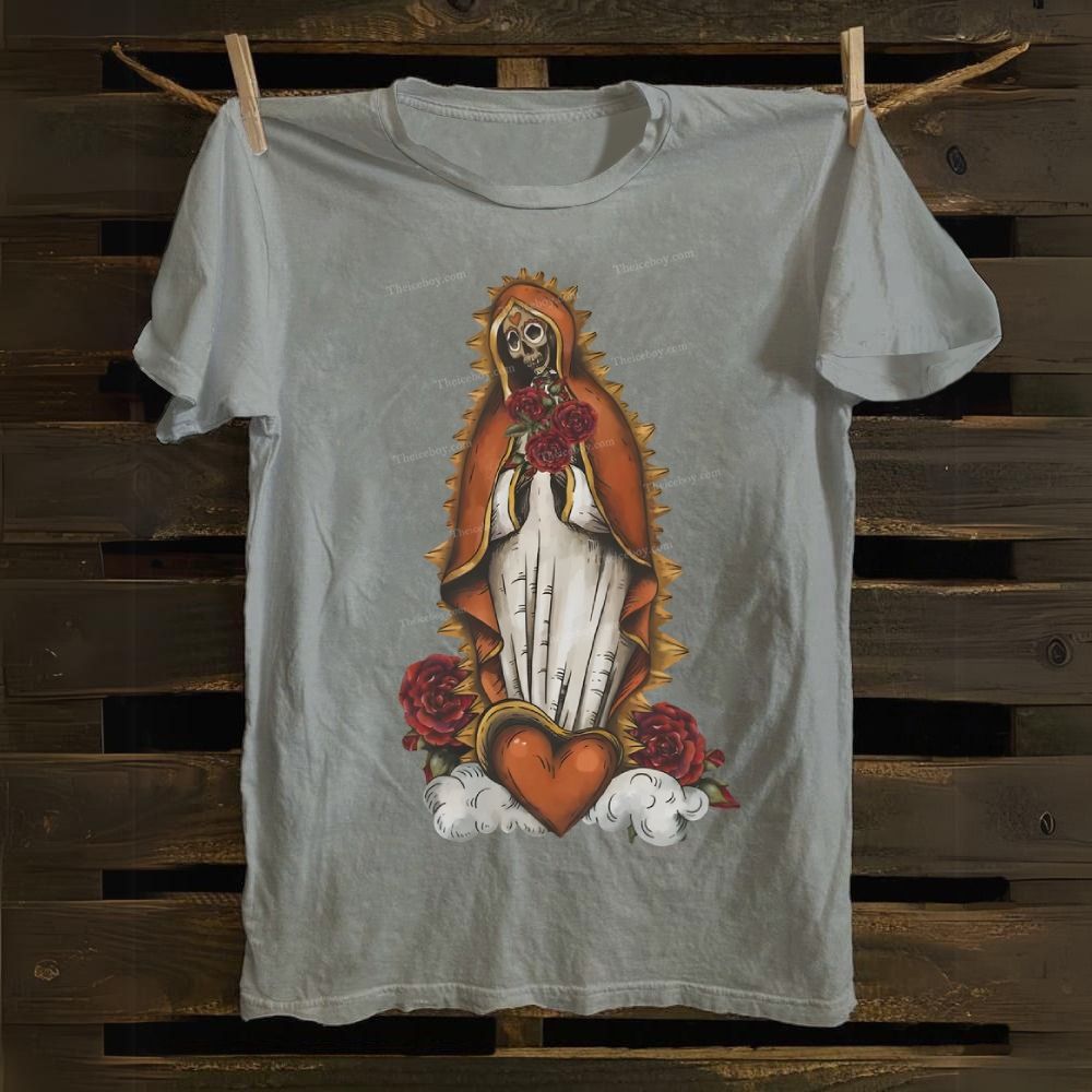 Santa Muerte Lady  Cotton T-shirt 