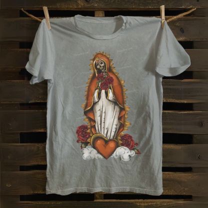 Santa Muerte Lady  Cotton T-shirt 