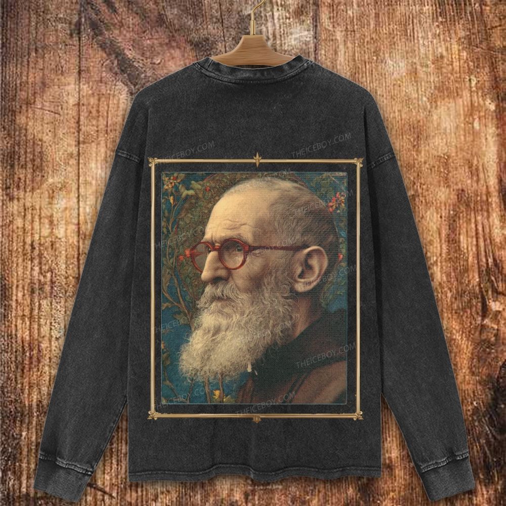 Catholic Blessed Solanus Casey Portrait Christian Washed Sweatshirt