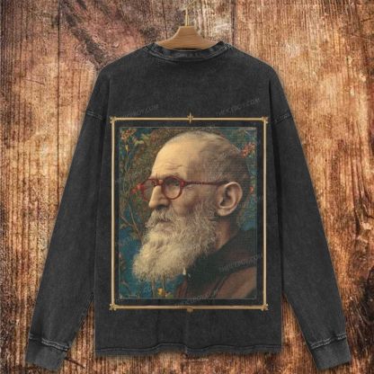 Catholic Blessed Solanus Casey Portrait Christian Washed Sweatshirt