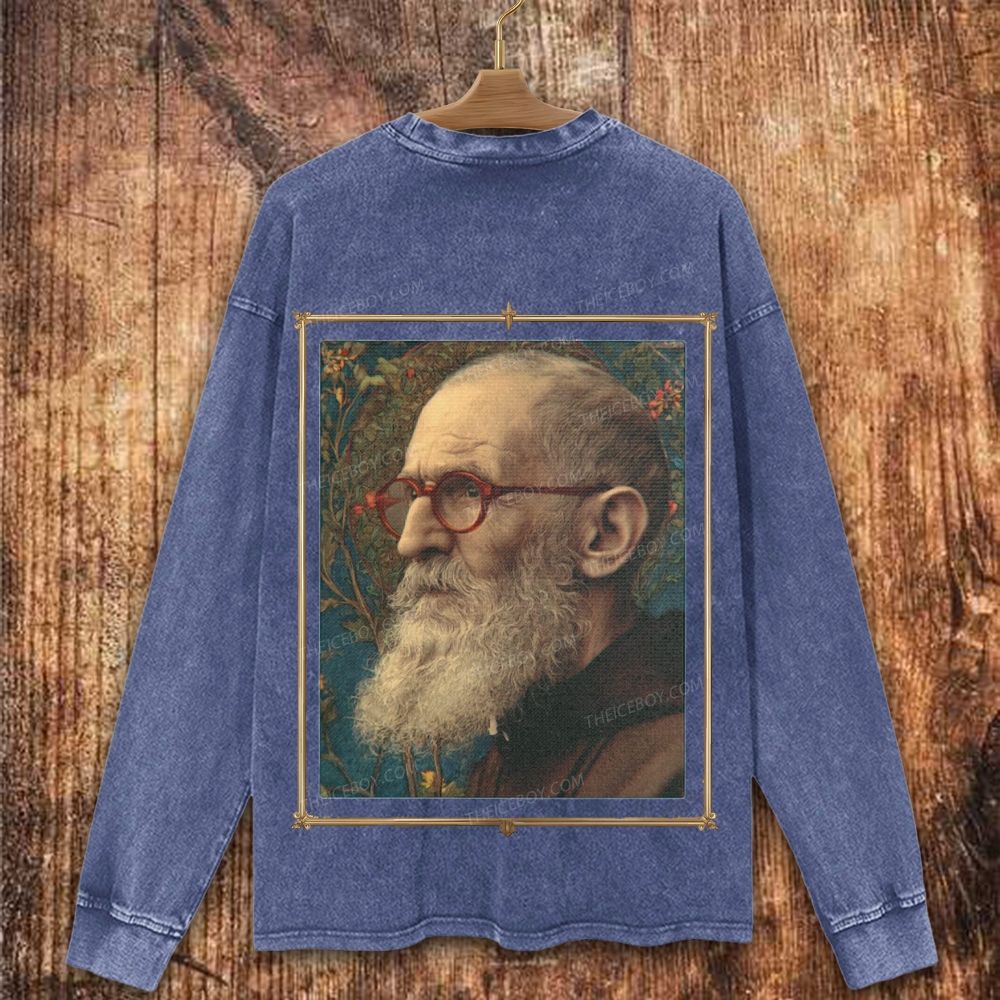 Catholic Blessed Solanus Casey Portrait Christian Washed Sweatshirt
